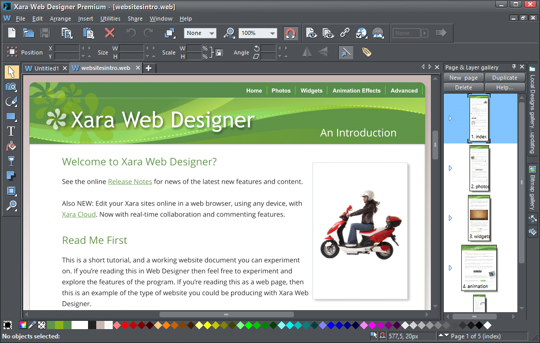 Phần mềm tạo trang web Xara Web Designer Premium