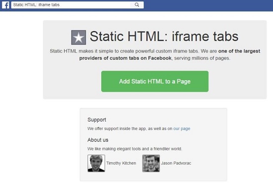 Bấm vào Add Static HTML