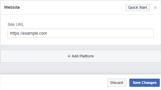 Nhập địa chỉ website của bạn để sử dụng plugin comment facebook wordpress