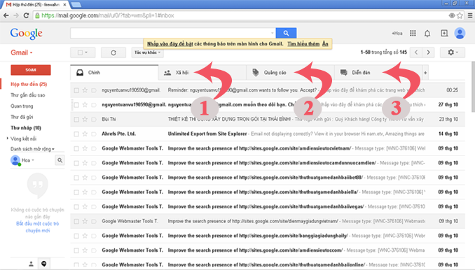 Facebook ko gửi mã xác nhận vào Inbox Gmail