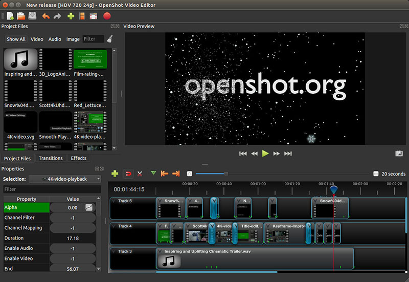 Phần mềm chỉnh sửa video của OpenShot