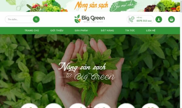 Mẫu giao diện website bán nông sản sạch cuốn hút MTP14