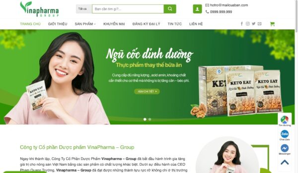 Giao diện website wordpress dược phẩm MTP22