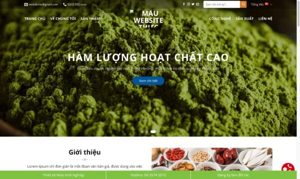 Mẫu giao diện web bán dược phẩm uy tín MTP15