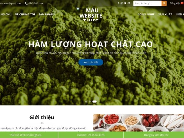 Mẫu giao diện web bán dược phẩm uy tín MTP15