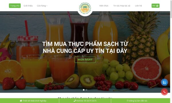 Giao diện bán thực phẩm sạch từ nhà cung cấp uy tín MTP12