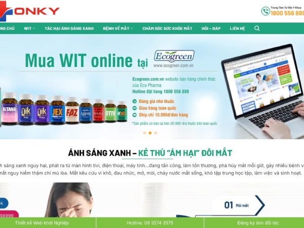 Giao diện mẫu website bán thực phẩm chức năng mắt MTP09