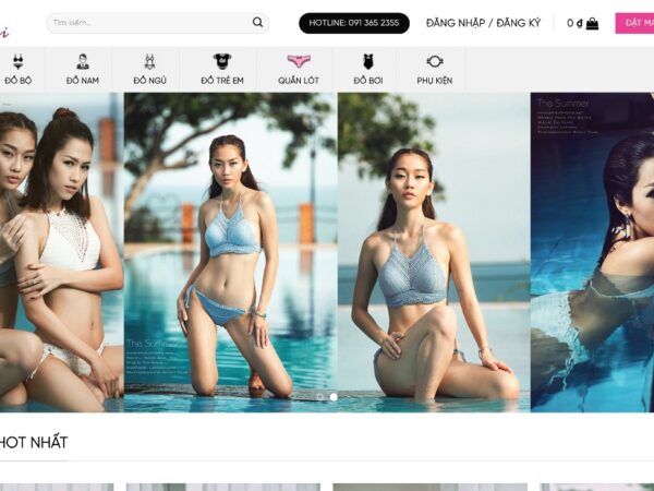 Giao diện website bán đồ thời trang bikini với nhiều tính năng yêu thích MTT29