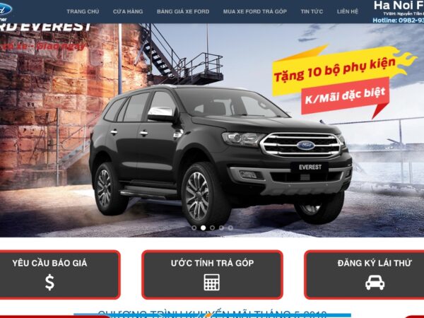 Giao diện website bán xe hơi hỗ trợ quảng bá và tiếp thị số MXH24