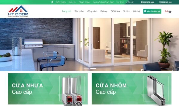 Giao diện website cửa nhôm nội thất giúp quản lý dễ dàng các sản phẩm MNT41