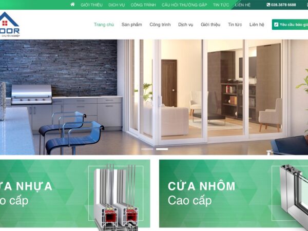 Giao diện website cửa nhôm nội thất giúp quản lý dễ dàng các sản phẩm MNT41