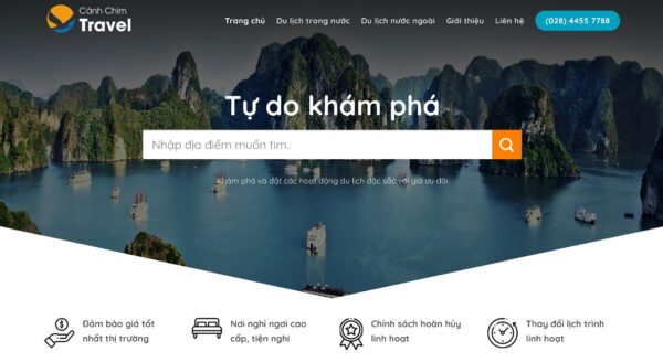 Giao diện website du lịch tùy biến đa năng cho mọi loại hình dịch vụ MDL06