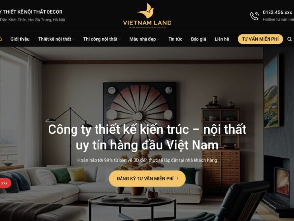 Giao diện website nội thất chuyên nghiệp, phù hợp mọi phong cách MNT08