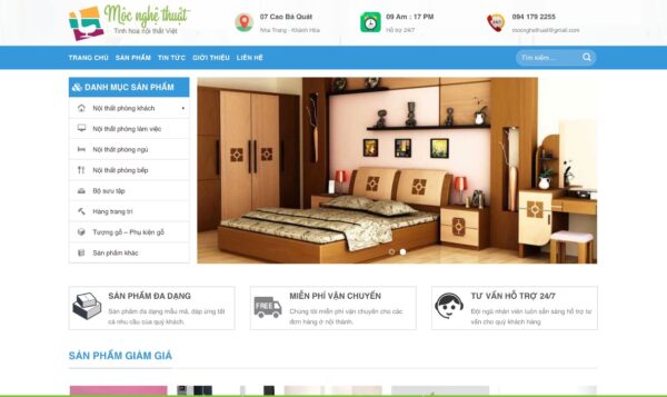 Giao diện website nội thất giúp tối ưu hóa quy trình bán hàng online MNT74