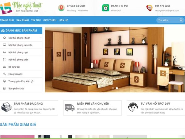 Giao diện website nội thất giúp tối ưu hóa quy trình bán hàng online MNT74