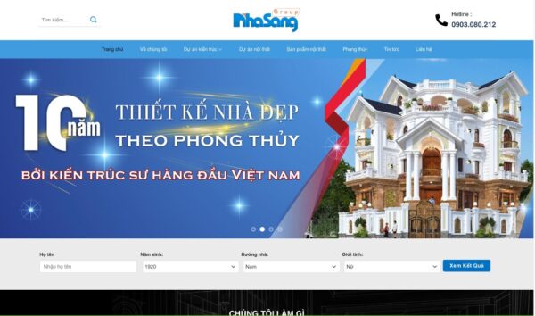 Giao diện website nội thất tích hợp tính năng đặt lịch tư vấn MNT35