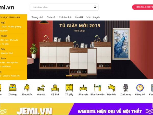 Giao diện website nội thất với thiết kế thanh lịch và tinh tế MNT43