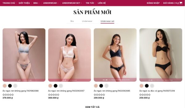 Giao diện website thời trang Bikini tích hợp hệ thống quản lý sản phẩm dễ dàng MTT4