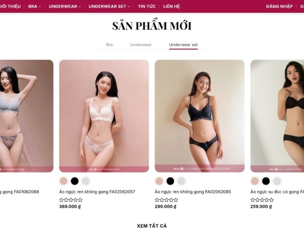 Giao diện website thời trang Bikini tích hợp hệ thống quản lý sản phẩm dễ dàng MTT4