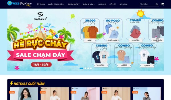 Giao diện website thời trang nữ bắt mắt với chức năng hiện đại MTT18