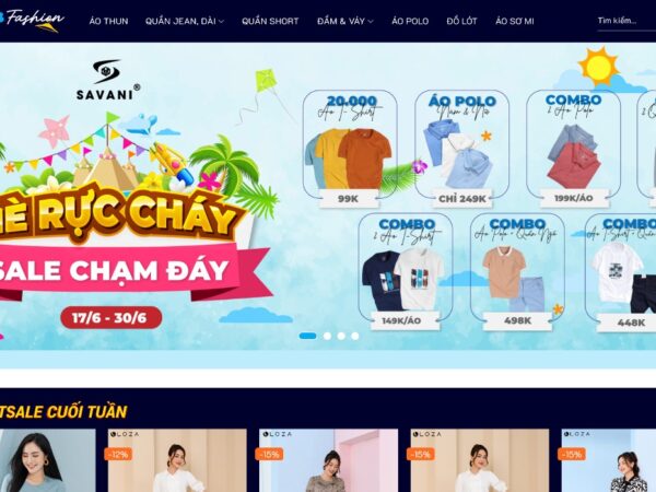 Giao diện website thời trang nữ bắt mắt với chức năng hiện đại MTT18