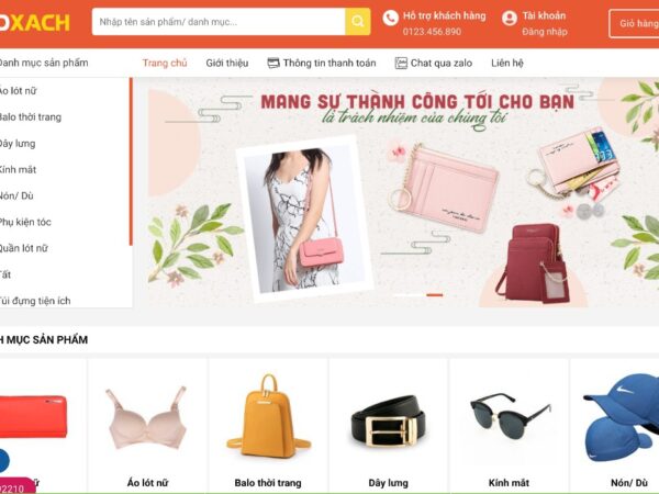 Giao diện website túi thời trang đẹp, chuẩn SEO và dễ sử dụng MTT25