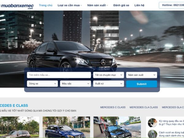 Giao diện website xe hơi với tính năng lọc xe theo nhu cầu MXH14