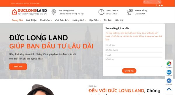 Mẫu website bán dự án bất động sản MBDS18