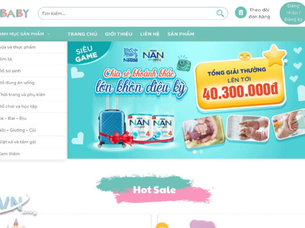 Mẫu giao diện web đồ baby MMB03