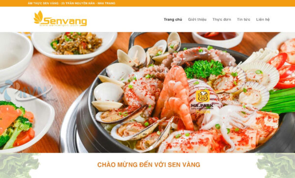 Mẫu giao diện web nhà hàng Sen Vàng MNH10