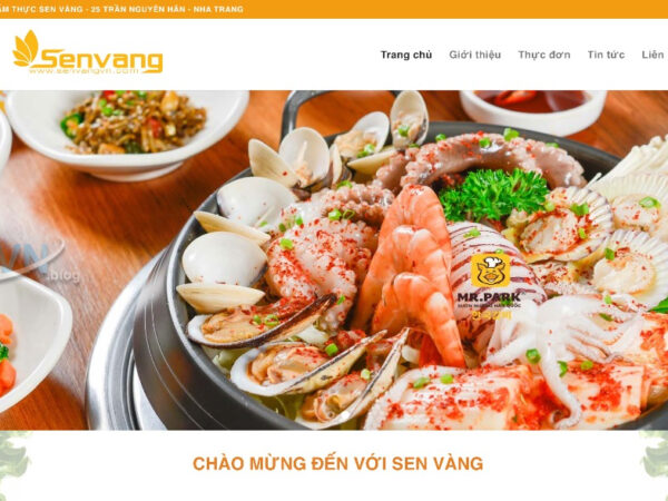 Mẫu giao diện web nhà hàng Sen Vàng MNH10