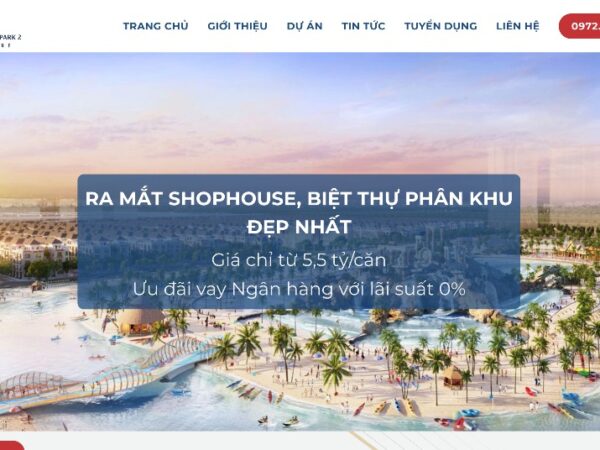 Mẫu giao diện website Vinhomes Ocean Park MBDS09