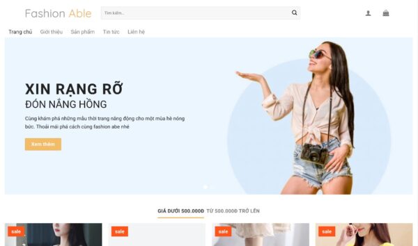 Mẫu giao diện website bán đồ thời trang dành cho shop nhỏ và startup MTT21