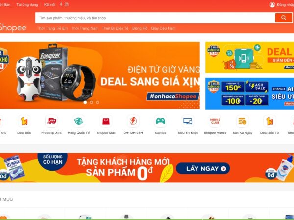 Mẫu giao diện website bán đồ thời trang giống với Shopee MTT34