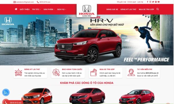 Mẫu giao diện website bán ô tô đơn giản, chuyên nghiệp MXH05