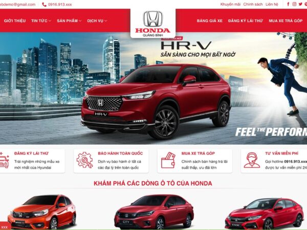 Mẫu giao diện website bán ô tô đơn giản, chuyên nghiệp MXH05