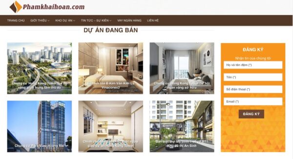 Mẫu giao diện website bất động sản hiện đại cho môi giới MBDS58