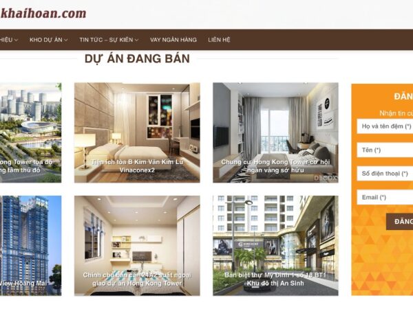 Mẫu giao diện website bất động sản hiện đại cho môi giới MBDS58