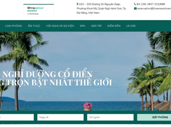 Mẫu giao diện website du lịch đẹp mắt cho các dự án resort & khách sạn MDL07