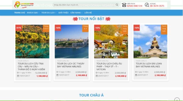 Mẫu giao diện website du lịch đẹp mắt, tăng trải nghiệm người dùng MDL23