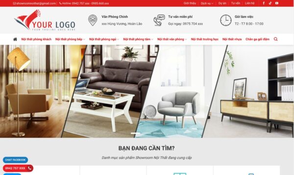 Mẫu giao diện website nội thất tích hợp tính năng online chuyên nghiệp MNT13