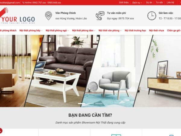 Mẫu giao diện website nội thất tích hợp tính năng online chuyên nghiệp MNT13