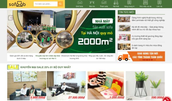 Mẫu giao diện website thiết kế nội thất chuyên nghiệp và sáng tạo MNT23