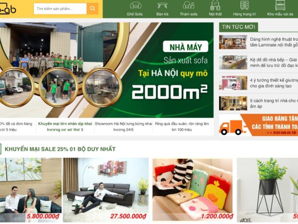 Mẫu giao diện website thiết kế nội thất chuyên nghiệp và sáng tạo MNT23