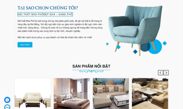 Mẫu giao diện website thiết kế nội thất dành cho các showroom cao cấp MNT29