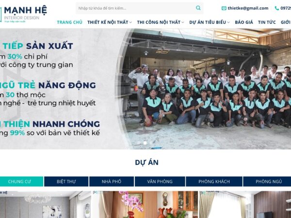 Mẫu giao diện website thiết kế nội thất đơn giản và hiệu quả MNT31