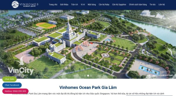 Mẫu web bán dự án Vinhomes Ocean Park Gia Lâm MBDS25