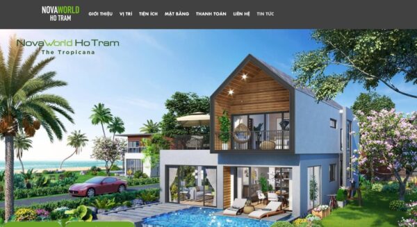 Mẫu web bán dự án tại Novaworld Hồ Tràm MBDS14