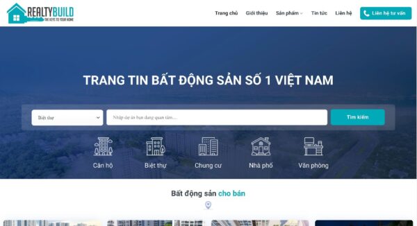 Mẫu web mua bán bất động sản chung cư nhà phố MBDS16