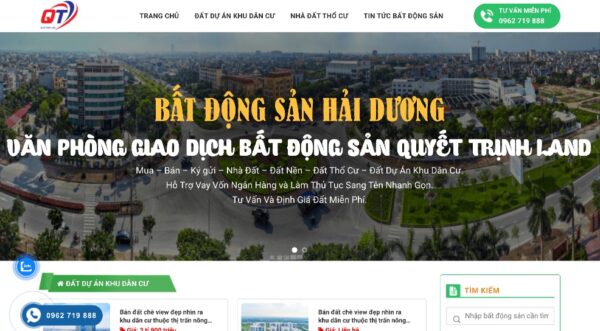 Mẫu website bán bất động sản Hải Dương MBDS11